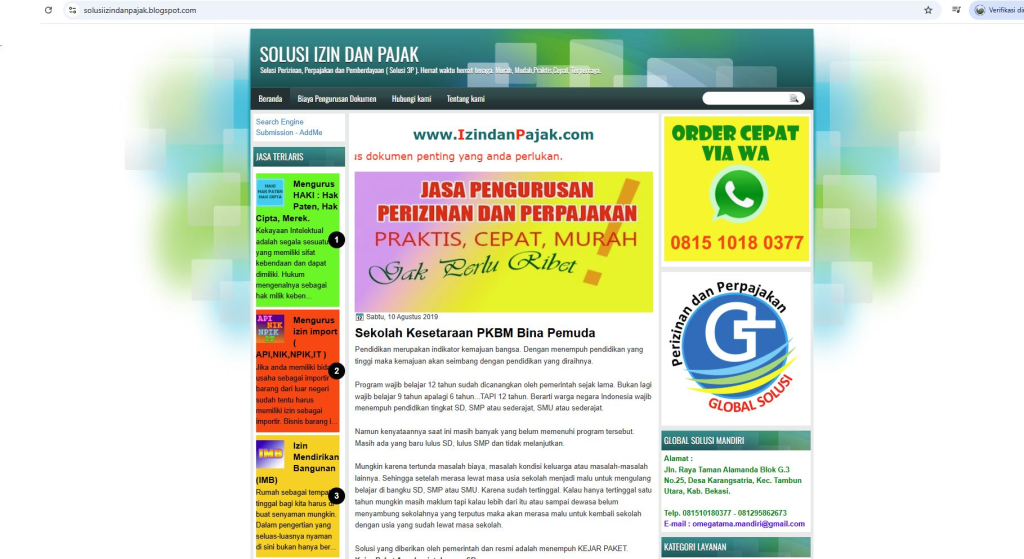 Blog Pemasaran Jasa Dokumen Perizinan